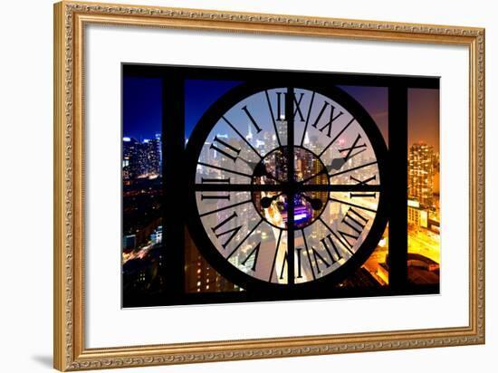Giant Clock Window - City View at Night - New York-Philippe Hugonnard-Framed Photographic Print