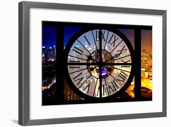 Giant Clock Window - City View at Night - New York-Philippe Hugonnard-Framed Photographic Print