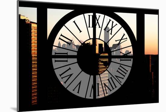 Giant Clock Window - City View at Sunset with the One World Trade Center-Philippe Hugonnard-Mounted Photographic Print