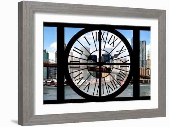Giant Clock Window - City View with Brooklyn Bridge - New York City II-Philippe Hugonnard-Framed Photographic Print