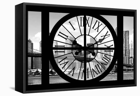 Giant Clock Window - City View with Brooklyn Bridge - New York City III-Philippe Hugonnard-Framed Premier Image Canvas