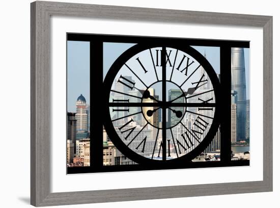 Giant Clock Window - View of Downtown Shanghai - China-Philippe Hugonnard-Framed Photographic Print