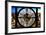 Giant Clock Window - View of Manhattan by Night-Philippe Hugonnard-Framed Photographic Print