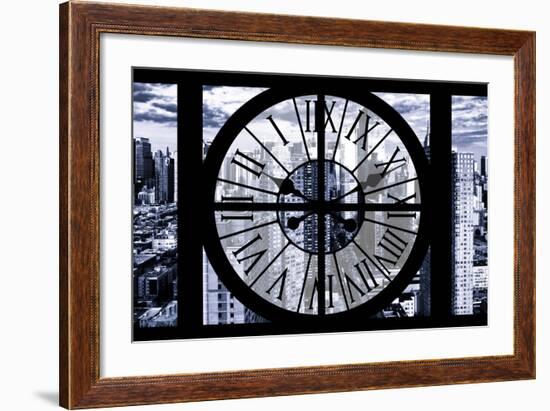 Giant Clock Window - View of Manhattan - New York City III-Philippe Hugonnard-Framed Photographic Print