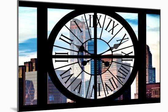 Giant Clock Window - View of Manhattan Skyscrapers-Philippe Hugonnard-Mounted Photographic Print