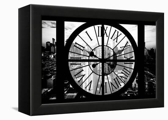 Giant Clock Window - View of Philadelphia at Sunset-Philippe Hugonnard-Framed Premier Image Canvas