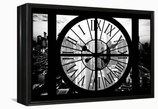 Giant Clock Window - View of Philadelphia at Sunset-Philippe Hugonnard-Framed Premier Image Canvas