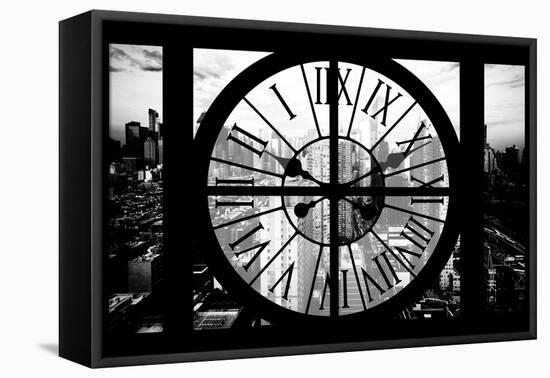 Giant Clock Window - View of Philadelphia at Sunset-Philippe Hugonnard-Framed Premier Image Canvas