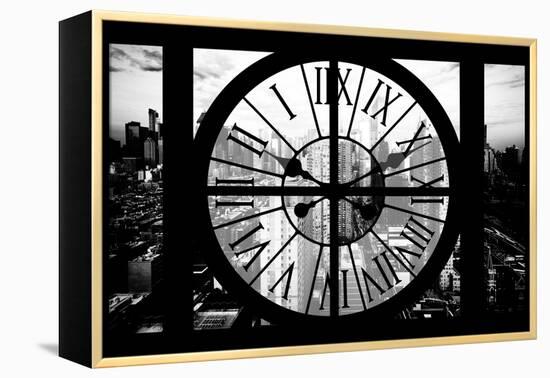 Giant Clock Window - View of Philadelphia at Sunset-Philippe Hugonnard-Framed Premier Image Canvas