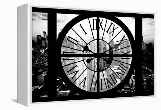 Giant Clock Window - View of Philadelphia at Sunset-Philippe Hugonnard-Framed Premier Image Canvas