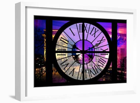 Giant Clock Window - View of the Arc de Triomphe at Night in Paris IV-Philippe Hugonnard-Framed Photographic Print