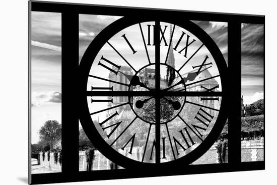 Giant Clock Window - View of the Notre Dame Cathedral - Paris III-Philippe Hugonnard-Mounted Photographic Print