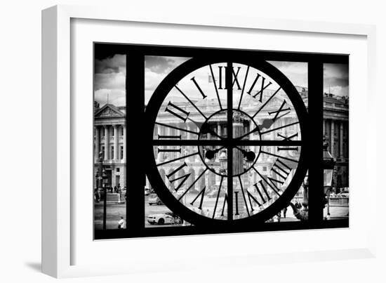 Giant Clock Window - View of the Place de la Concorde in Paris-Philippe Hugonnard-Framed Photographic Print