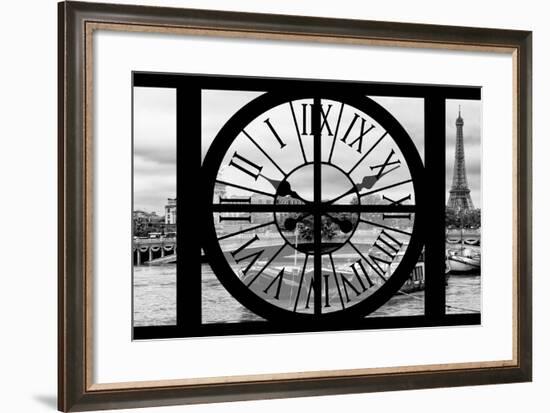 Giant Clock Window - View of the Pont Alexandre III and Eiffel Tower in Paris-Philippe Hugonnard-Framed Photographic Print