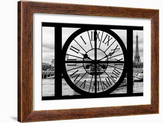 Giant Clock Window - View of the Pont Alexandre III and Eiffel Tower in Paris-Philippe Hugonnard-Framed Photographic Print