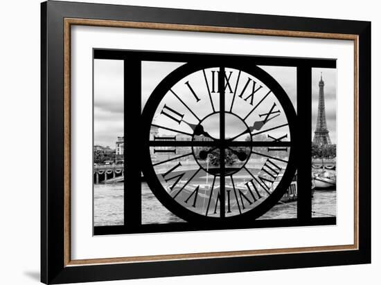 Giant Clock Window - View of the Pont Alexandre III and Eiffel Tower in Paris-Philippe Hugonnard-Framed Photographic Print