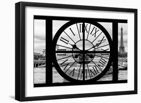 Giant Clock Window - View of the Pont Alexandre III and Eiffel Tower in Paris-Philippe Hugonnard-Framed Photographic Print