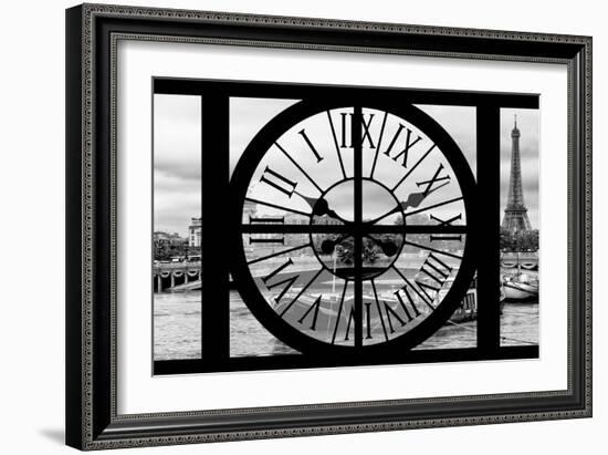 Giant Clock Window - View of the Pont Alexandre III and Eiffel Tower in Paris-Philippe Hugonnard-Framed Photographic Print