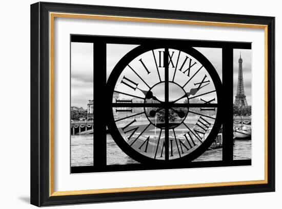 Giant Clock Window - View of the Pont Alexandre III and Eiffel Tower in Paris-Philippe Hugonnard-Framed Photographic Print