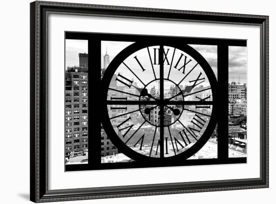 Giant Clock Window - View on Lower Manhattan - New York City III-Philippe Hugonnard-Framed Photographic Print