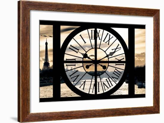 Giant Clock Window - View on Paris at Sunset-Philippe Hugonnard-Framed Photographic Print