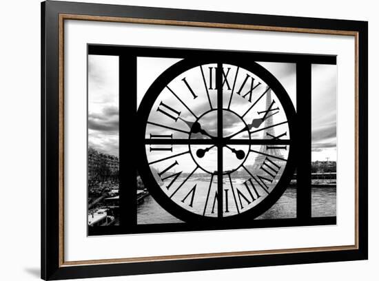 Giant Clock Window - View on Paris with the Eiffel Tower II-Philippe Hugonnard-Framed Photographic Print