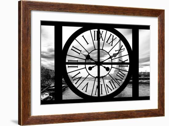 Giant Clock Window - View on Paris with the Eiffel Tower II-Philippe Hugonnard-Framed Photographic Print