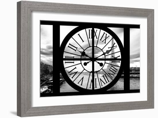 Giant Clock Window - View on Paris with the Eiffel Tower II-Philippe Hugonnard-Framed Photographic Print