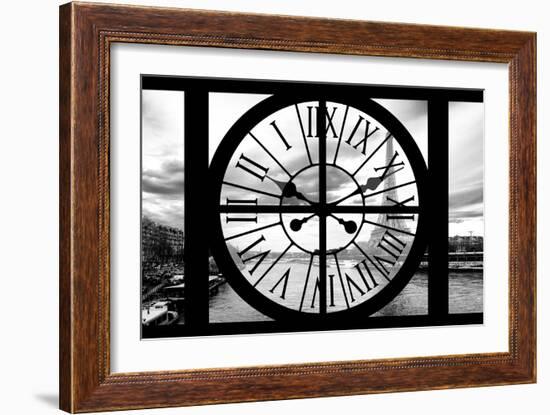 Giant Clock Window - View on Paris with the Eiffel Tower II-Philippe Hugonnard-Framed Photographic Print