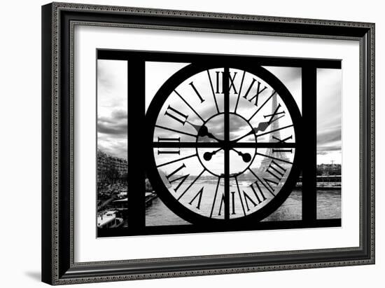 Giant Clock Window - View on Paris with the Eiffel Tower II-Philippe Hugonnard-Framed Photographic Print