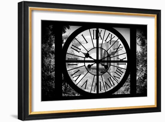 Giant Clock Window - View on the Brooklyn Bridge - Manhattan II-Philippe Hugonnard-Framed Photographic Print