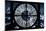 Giant Clock Window - View on the New York City - Blue Night-Philippe Hugonnard-Mounted Photographic Print