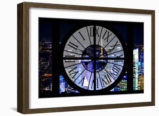 Giant Clock Window - View on the New York City - City of Lights V-Philippe Hugonnard-Framed Photographic Print