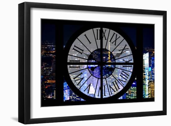 Giant Clock Window - View on the New York City - City of Lights V-Philippe Hugonnard-Framed Photographic Print