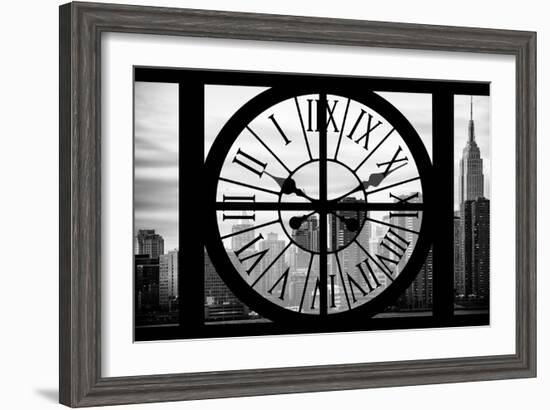 Giant Clock Window - View on the New York City - The Empire State-Philippe Hugonnard-Framed Photographic Print