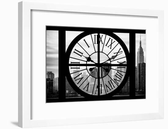 Giant Clock Window - View on the New York City - The Empire State-Philippe Hugonnard-Framed Photographic Print