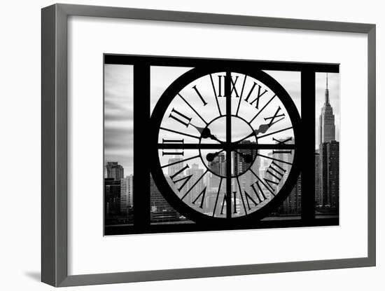 Giant Clock Window - View on the New York City - The Empire State-Philippe Hugonnard-Framed Photographic Print