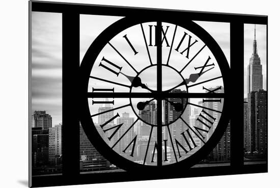 Giant Clock Window - View on the New York City - The Empire State-Philippe Hugonnard-Mounted Photographic Print