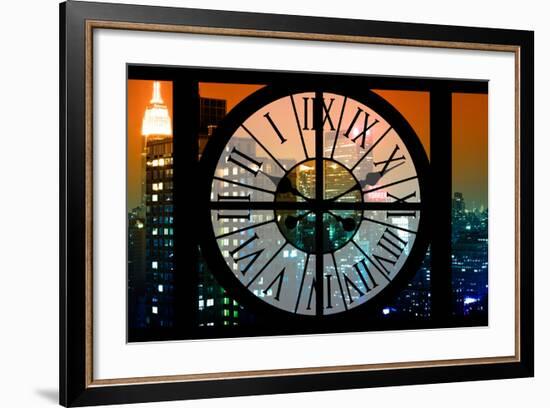 Giant Clock Window - View on the New York City - The New Yorker Sign-Philippe Hugonnard-Framed Photographic Print