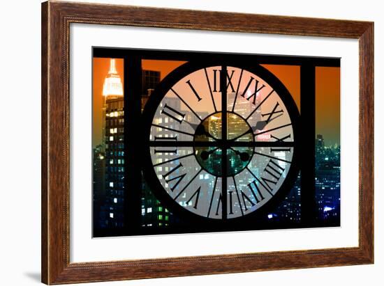 Giant Clock Window - View on the New York City - The New Yorker Sign-Philippe Hugonnard-Framed Photographic Print