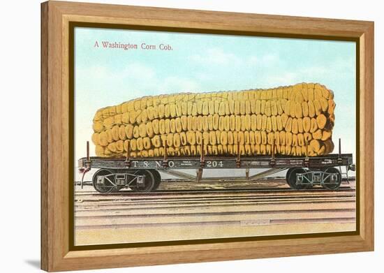 Giant Corn Cob on Flatbed, Washington-null-Framed Stretched Canvas