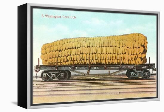 Giant Corn Cob on Flatbed, Washington-null-Framed Stretched Canvas