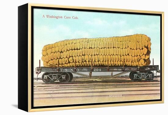 Giant Corn Cob on Flatbed, Washington-null-Framed Stretched Canvas