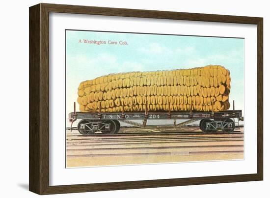 Giant Corn Cob on Flatbed, Washington-null-Framed Art Print