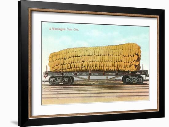 Giant Corn Cob on Flatbed, Washington-null-Framed Art Print