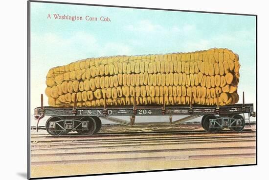 Giant Corn Cob on Flatbed, Washington-null-Mounted Art Print