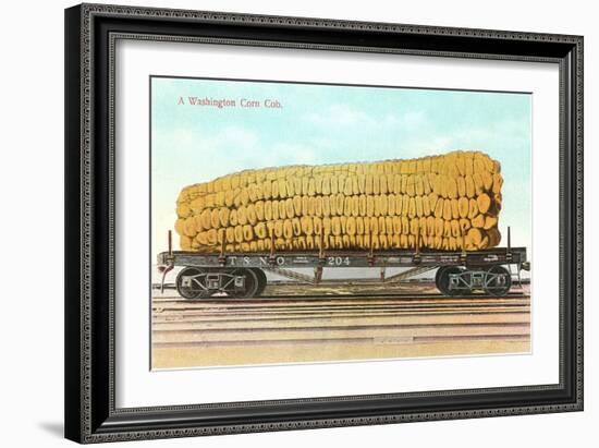 Giant Corn Cob on Flatbed, Washington-null-Framed Art Print