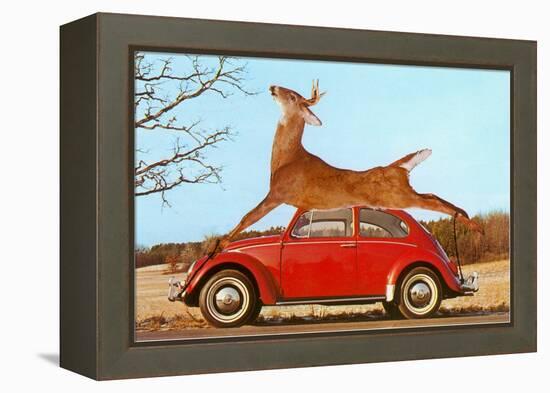 Giant Deer Tied on Volkswagen-null-Framed Stretched Canvas