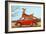 Giant Deer Tied on Volkswagen-null-Framed Art Print