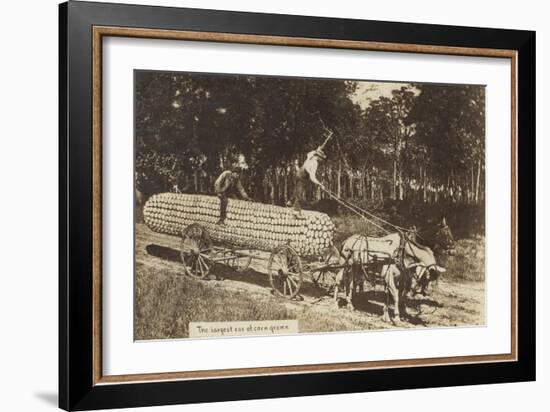 Giant Ear of Corn Pulled by Horse Cart-null-Framed Art Print